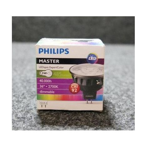 Ampoule LED MR16 - Philips - ExpertColor 7,5-43W - 36° - Blanc Chaud (1/2)