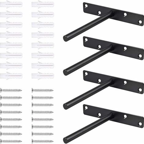 Stück schwebende Regalhalterung aus massivem Stahl, verstecktes verstecktes Blindregal mit Schrauben, Metallstahl, unsichtbare Regalmarkierungen für an der Wand montierte, verdeckte Holzregale, Heimwe (1/5)