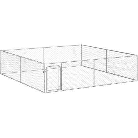 Maison Exclusive - Canile da Esterno in Acciaio Zincato 4x4x1 m (1/5)