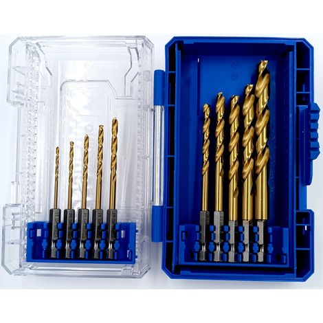 SERIE 10 PUNTE rivestite al TITANIO da 2-10 mm
