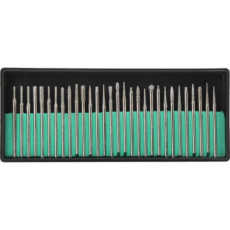 30-teiliges Set aus galvanisierten Schleifköpfen, Nadeln und Polierwerkzeugen aus Carborundum (3,0 mm) (1/5)