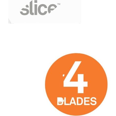 Slice 10520 Lame di ricambio in ceramica, tagliente curvo, arrotondate 4 pz. (1/2)