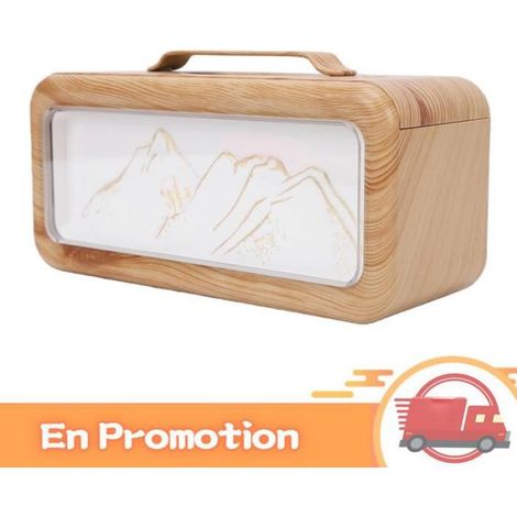 zerone Humidificateur de bureau Diffuseur d'huiles essentielles et humidificateur, 600ml, USB, sport materiel Grain de bois foncé (1/5)