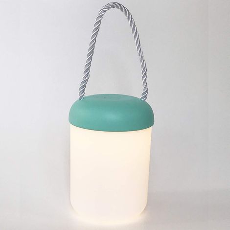 Lanette portable rechargeable pour enfants, lampe de chevet à intensité variable, éclairage 360°, protection oculaire, lumière chaude 3000K, idéale chambre, salon, camping, bleu. (1/5)