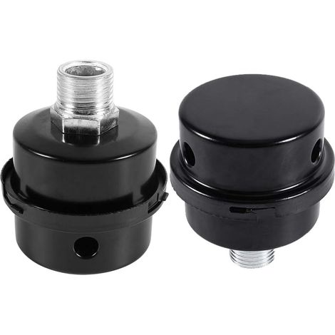 Raccordo filettato per silenziatore del compressore d'aria, filettatura per silenziatore del compressore d'aria, filtro per compressore d'aria, filtro di aspirazione in metallo nero per compressori oi (1/5)