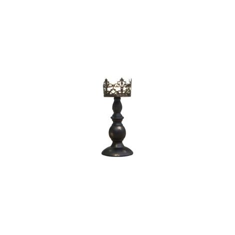 Portacandele retrò creativo con design traforato, piccolo modello nero, ideale per candele nuziali. - Crezuo