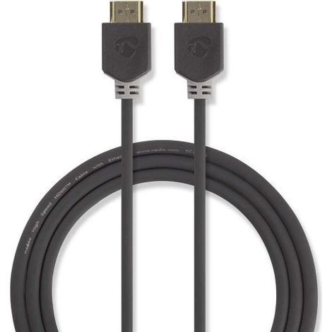Nedis CVBW34000AT20 Cavo HDMI™ ad alta velocità con porta Ethernet HDMI™ - Porta HDMI™ 2,0 m antracite (1/3)