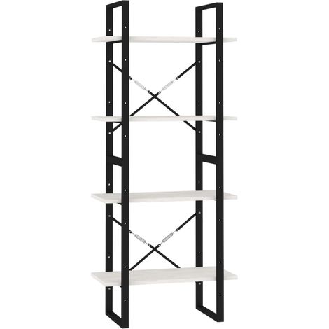 vidaXL Libreria a 4 Ripiani Bianca 60x30x140 cm in Massello di Pino (1/5)