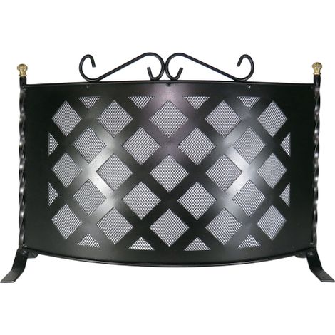 Pare-e'tincelles mode'le Box en acier peint 70 x h 55 cm pour chemine'e poele (1/2)