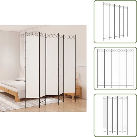 Divisore per camera da letto - vidaXL Divisorio a 5 Pannelli Bianco 200x220 cm Tessuto - Divisore per privacy