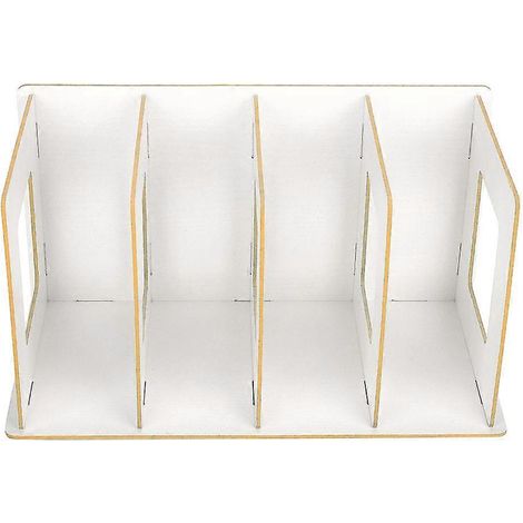 Estantería de madera para libros, ideal para organizar o guardar objetos en el escritorio.