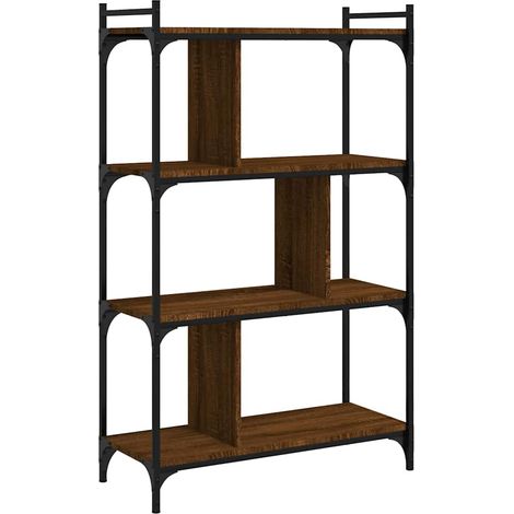 Maison Exclusive - Bücherregal 4 Böden Braun Eiche-Optik 76x32x12