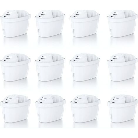 Lot de 12 cartouches filtrantes à eau compatibles avec Brita Maxtra, Maxtra+, pour carafes Marella, Style, Elemaris, filtration en 5 étapes, élimine le chlore, les odeurs, les métaux, sans BPA (1/5)