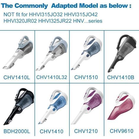 Lot de 4 filtres de rechange pour aspirateur sans fil Black & Decker Power Tools VF110 Dustbuster , compatibles avec les modèles CHV1410L , CHV9610 , CHV1210 , CHV1410 , CHV1410B , CHV1510 et BDH2000L (1/3)