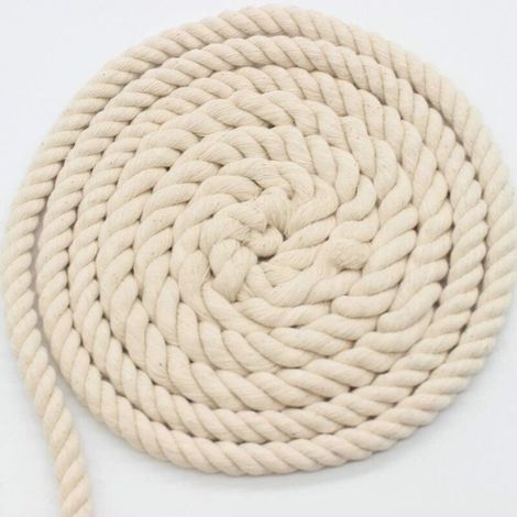 100% Cotton Twisted Cord 10m x 10mm – For macrame, knitting, plant holders, wall decorations – Natural, chemical-free cord (1/5)