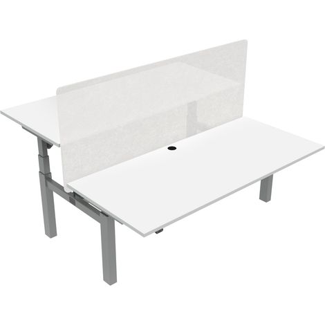 STIER Elektrisch höhenverstellbarer Team-Schreibtisch 501-88, 180x80cm, Weiß mel., verstellbar 65-125cm, Traglast 100kg (1/3)