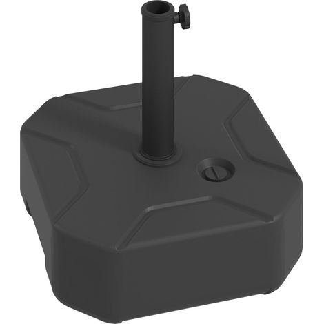 Sonnenschirmständer bis 25 kg befüllbar Schirmständer, Quadratisch Schirmhalter, Schirmgewicht, Ständer für Sonnenschirm 38/48mm Rohrdurchmesser, für Balkon, Terasse, Garten, Schwarz 