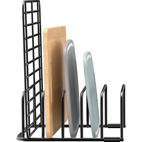 Lot de 1 organiseur de planche à découper, support de planche à découper, plaques de cuisson, petits supports de rangement pour armoires de cuisine, comptoir, ustensiles (1/5)