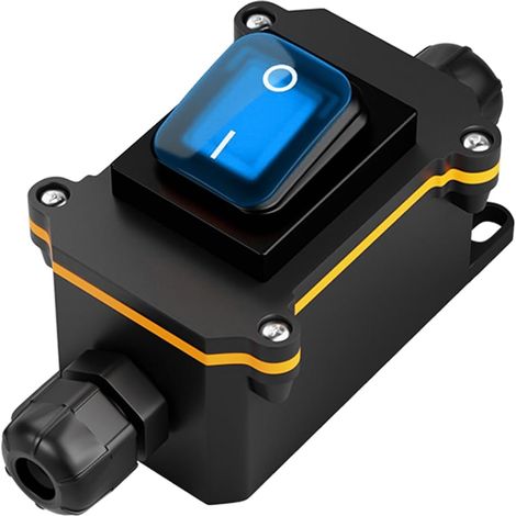 Outdoor Multifunctional Waterproof Switch Box with Blue Plastic Switch IP65 DPST Waterproof Switch 110-220V 30A Electrical Box Dual On/Off Electrical Box Blue (1/5)
