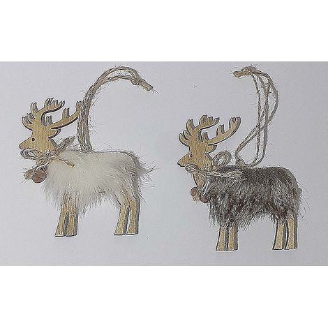 Renna da addobbi natalizi per albero di Natale per decorazioni casa in legno15x12 cm (1/5)