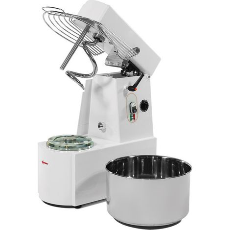 Pétrin Professionnel à Spirale Tête Relevable et Cuve Extractible - 48L - Monophasé 230V 2 Vitesses - Resto Italia