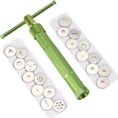 1 Extrudeuse à Pâte,20 Disques Interchangeables,Acier Inoxydable,Pour Pâtisserie Et Loisirs Créatifs (1/5)