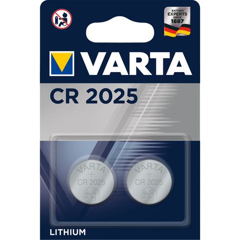 Microbatteria al litio cr2025 3v Varta blister 2 unità ø20,0x2,5mm