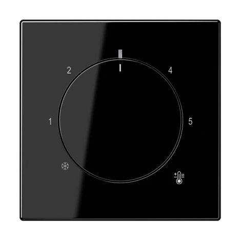 Jung Tapa para termostato, Símbolo de temperatura, Termoplástico, Serie LS, schwarz LS 1749 BF SW