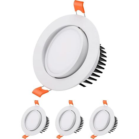 Spot LED Encastrable, 3 Pièces 12W Spot LED Encastrable Salle de Bain, 6000k Blanc Froid Spot Encastrable LED Extra Plat 40° Orientable Spot de Plafond Angle 120° pour Salon, Cuisine, Couloir,diamètre (1/5)