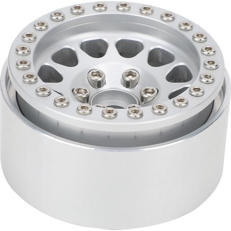 Jantes Métalliques 4 Pièces 1:10 pour RC Crawler, Pneus pour Axial SCX10/SCX10II/90046/90047 - Argent (1/4)