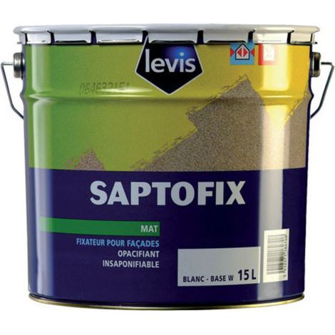 Levis Saptofix Fixateur Opacifiant - Béton Enduits Ciment Briques Pierres - Extérieur - 15L Conditionnement: 15L - Couleur: BLANC