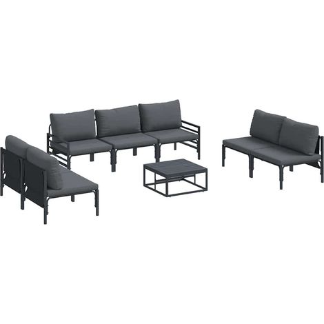 Maison Exclusive - Conjunto de sofás de jardín con cojín 8 pcs Ne (1/5)