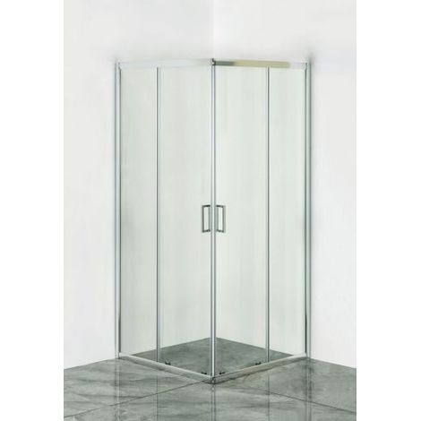 Utilia BOX DOCCIA ANGOLARE IRIS IN VETRO TRASPARENTE cm. 99x79x190 h