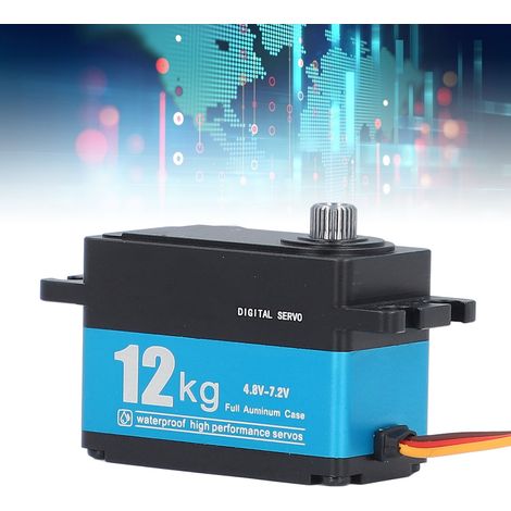 12 kg Ganzmetall-Servomotor mit 90-Grad-Winkel, kurzer und unauffälliger digitaler Servomotor für Drift- und Nivellierungsroboter/Roboterarme, 4,8-7,2 V. (1/5)
