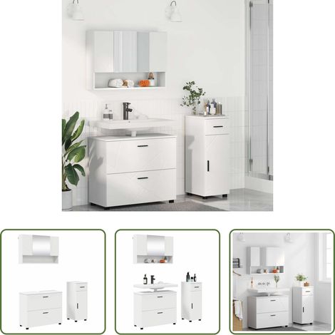 vidaXL Juego de muebles de baño 3 uds. Madera engineered y metal (1/5)