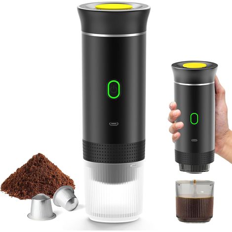 Macchina per caffè espresso 3 in 1, macchina per caffè multi-capsula, riscaldamento automatico in 4-6 minuti, capsule piccole, capsule grandi, caffè macinato, macchina per caffè portatile per ufficio (1/5)