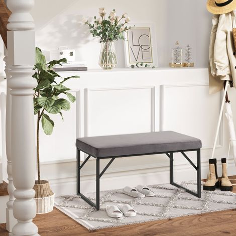 Sitzbank Sitzmöbel dunkelgrau 100x35x47 cm OKMYHOME (1/4)
