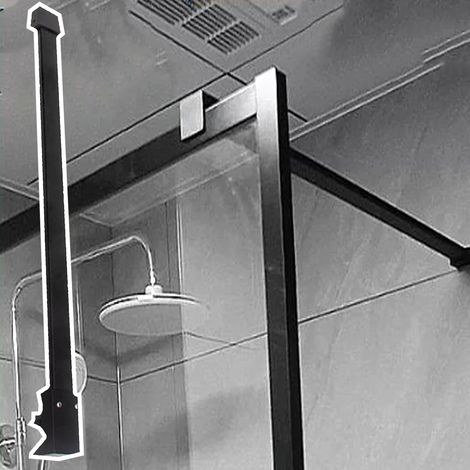 Barre de renfort porte douche noire mate 20 24 28 31 35 39 43 47 (1/5)