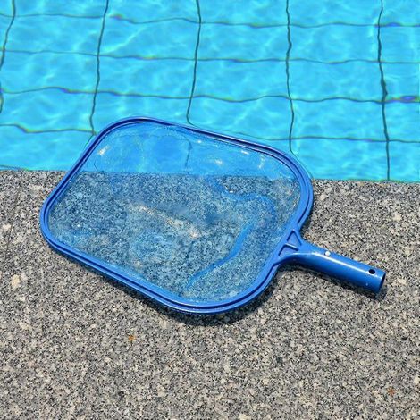 Accessoires de nettoyage de piscine / Râteau à feuilles robuste pour piscine avec cadre à mailles fines / Écumoire de piscine (bleue) (1/5)