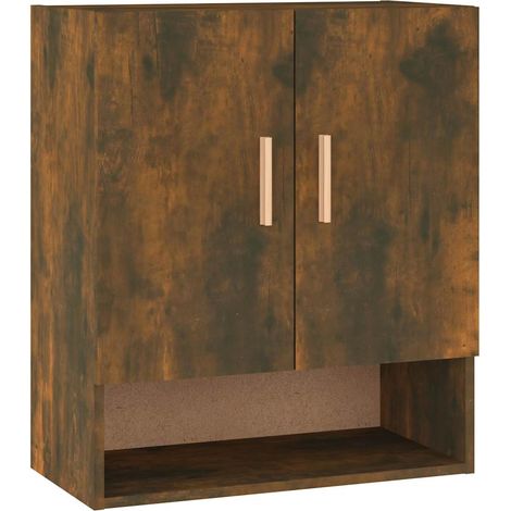 Armadietto a muro Mobile a Parete Rovere Fumo 60x31x70 cm in Legno Multistrato DAS182535 (1/5)