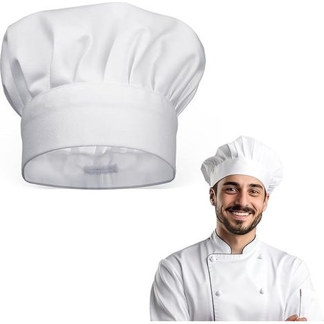 Set di 6 cappelli da chef neri con fiocchi – Cappello da chef traspirante in stile bandana per uso professionale e domestico (1/5)