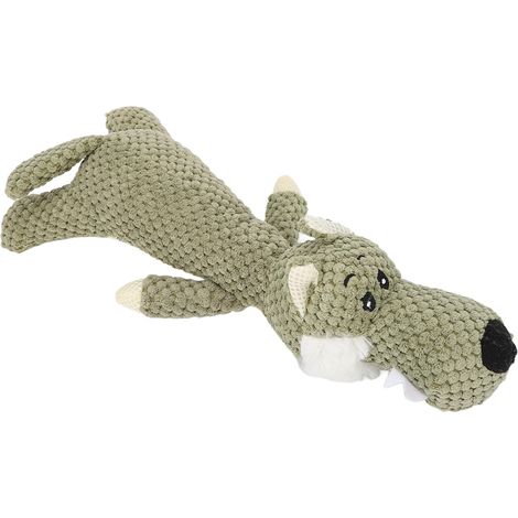 Jouet couineur interactif pour le nettoyage des dents des chiens, en forme de loup mignon, peluche à mâcher pour chiots de petite et moyenne taille. (1/5)