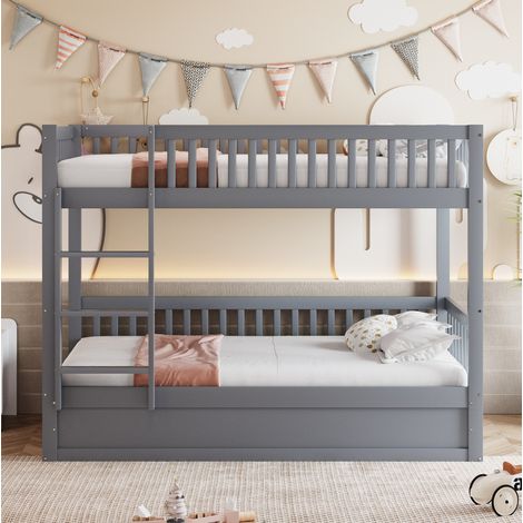 MEUBLIV Letto a castello 90x200 cm grigio - contenitore idraulico senza materasso (1/5)