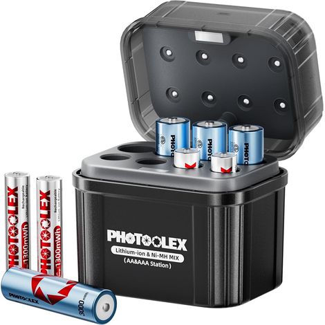 Piles Rechargeables 4 AA et 4 AAA Lithium avec Chargeur Hybride, 1,5V Triple A (1/5)