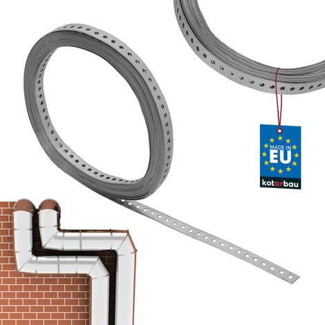 KOTARBAU®  Feuillard Perforé - Bande Perforée 20 x 1 mm - en Acier Galvanisé - L: 25 m - Sangle de Fixation en Acier Galvanisé - Ruban Métallique Perforé - Bande de Montage Perforée (1/4)