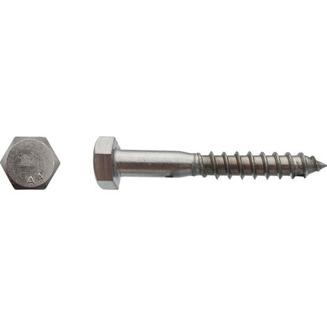 Vis à bois tête hexagonale (Tirefond) Inox A4 - 12 x 180 mm - BIVI