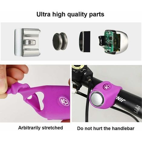 Fahrradhupe, elektrische Klingel für Fahrräder und Roller, elektronische Mini-Warnklingel, wasserdichte E-Klingel mit Silikonhülle (1/4)