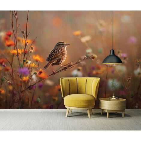 Fototapete Blumen Wiese Natur, für Wohnzimmer und Schlafzimmer, 300 x 210 cm – Komplettset inkl. Kleister & Anleitung (1/5)