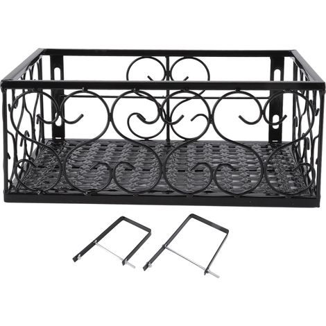 Support en fer pour pot de fleurs de balcon, étagère décorative pour balustrade de patio avec fixations, pour rebord de fenêtre, 10,5 cm / 4,1 pouces (1/5)