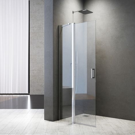 Walk in Duschwand 80cm Pendeltür Glas Duschtrennwand Schwingtür Walk-in Duschabtrennung Dusche aus 6mm Sicherheitsglas mit Nano beschichtung, Höhe 185cm (1/5)